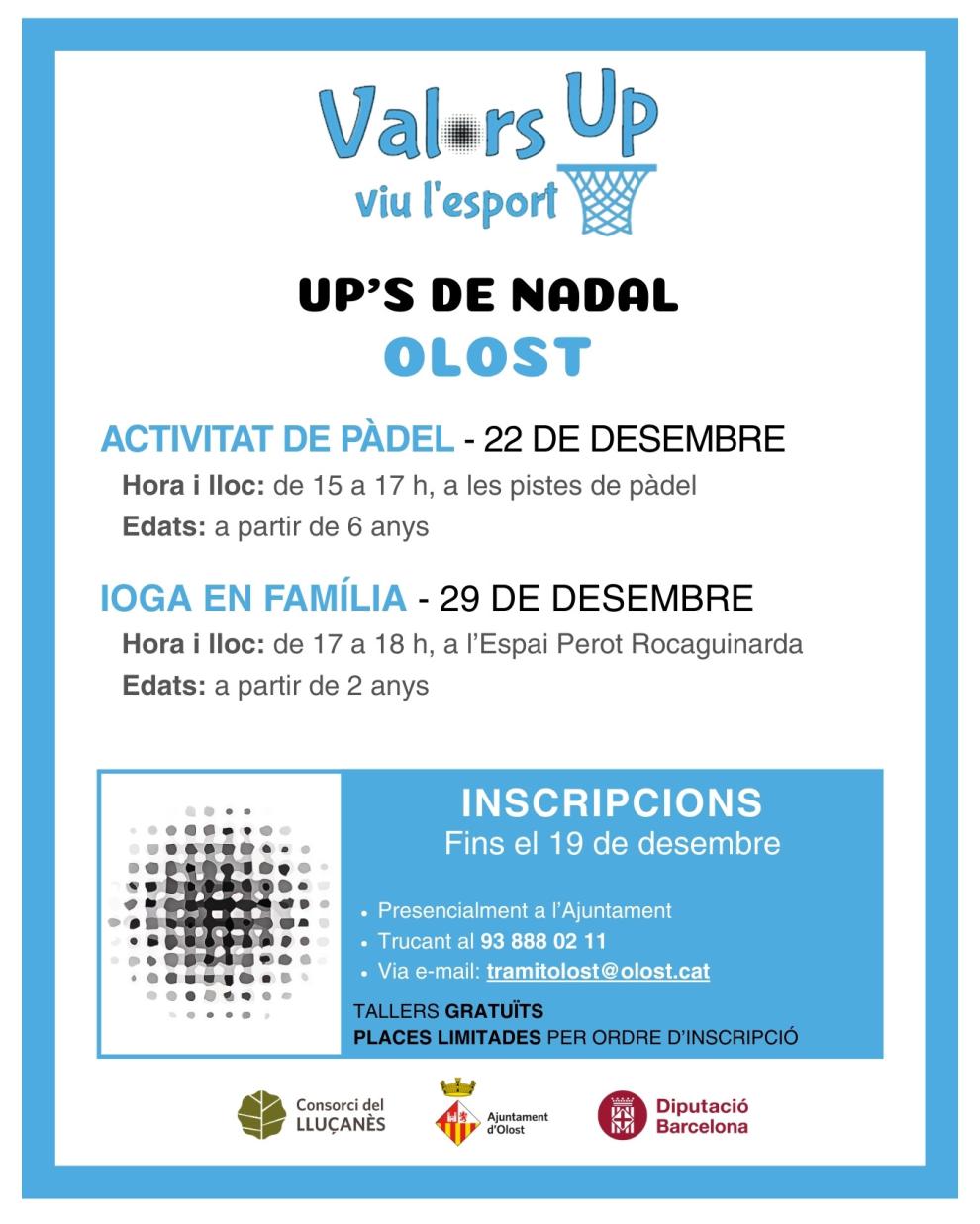 Up's de Nadal a Olost el 22 i 30 de desembre i també a tot el Lluçanès